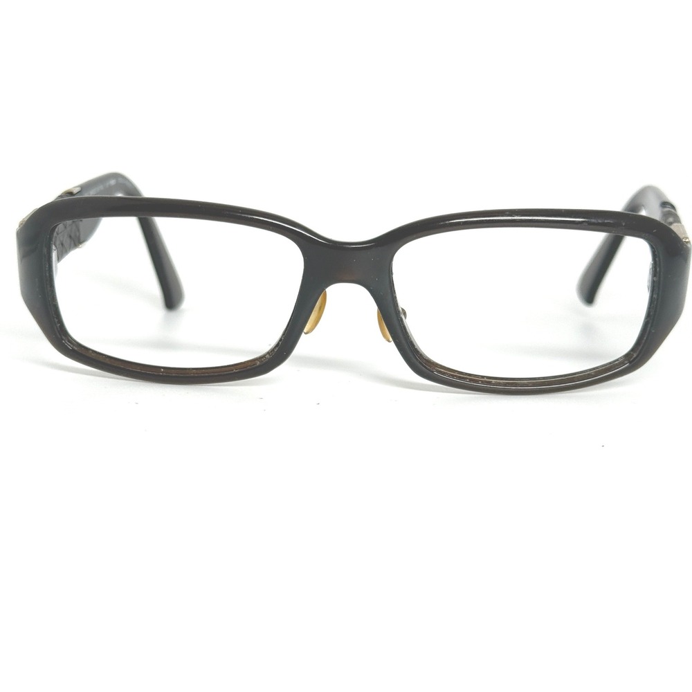 Fendi FS446 207 Brown Woven Leather Gold Logo Eyeglasses Frames 57-17-130 21947